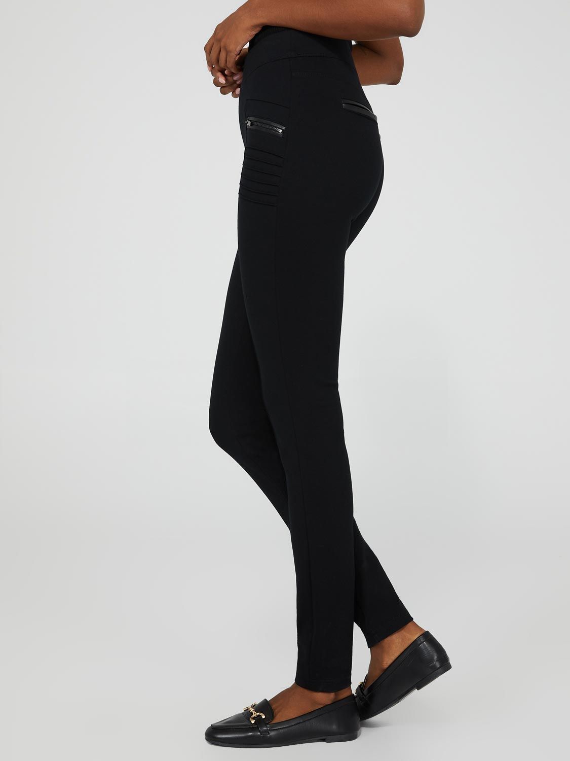 Skinny Leg Pull-On Pants With Pintuck Detail sold by Suzy Shier product image thumbnail 3