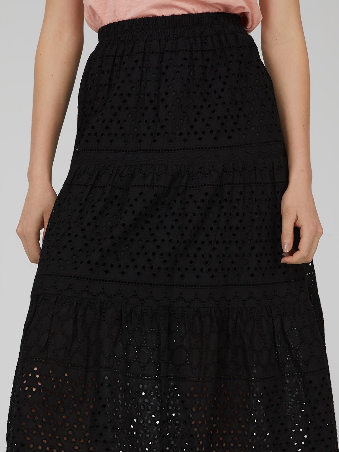 Eyelet Tiered Midi Skirt sold by Suzy Shier product image thumbnail 3