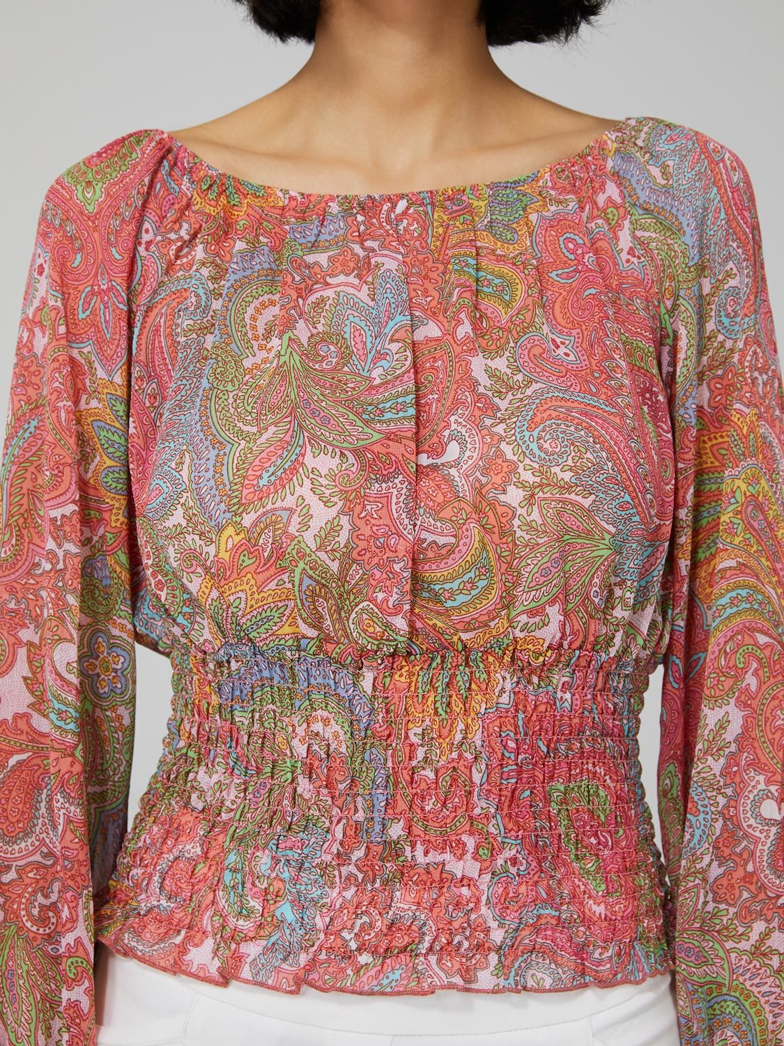 Paisley Print Off-The-Shoulder 3/4 Sleeve Top sold by Suzy Shier product image thumbnail 5