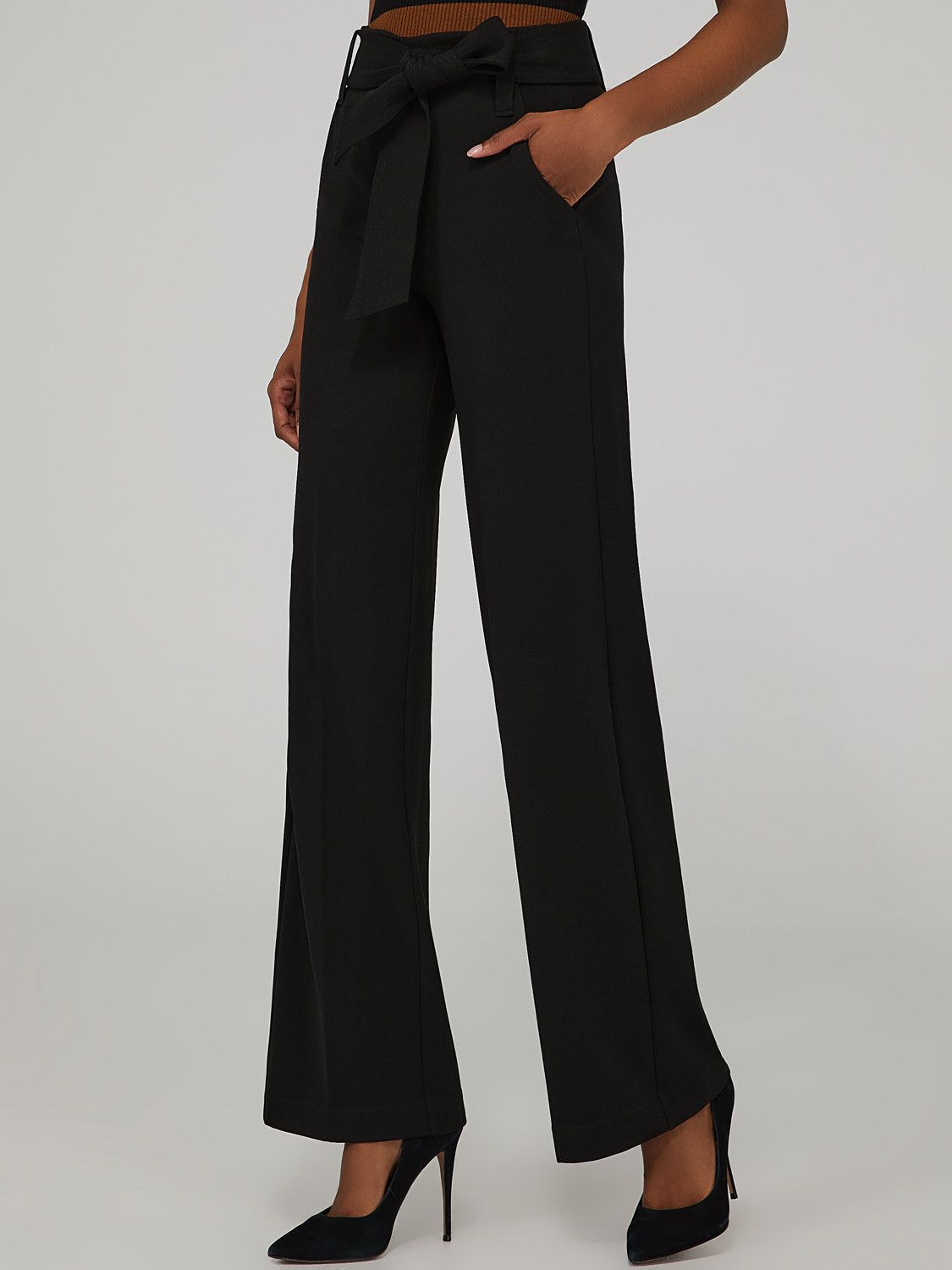 Wide Leg Pants With Sash Belt sold by Suzy Shier product image thumbnail 2