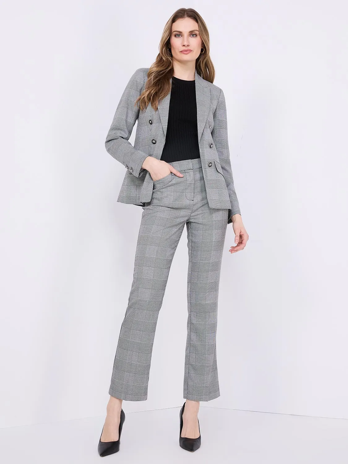 Plaid Straight-Leg Pants sold by Suzy Shier
