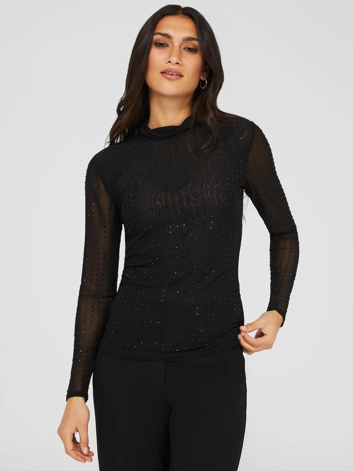 Long Sleeve Mock Neck Top sold by Suzy Shier