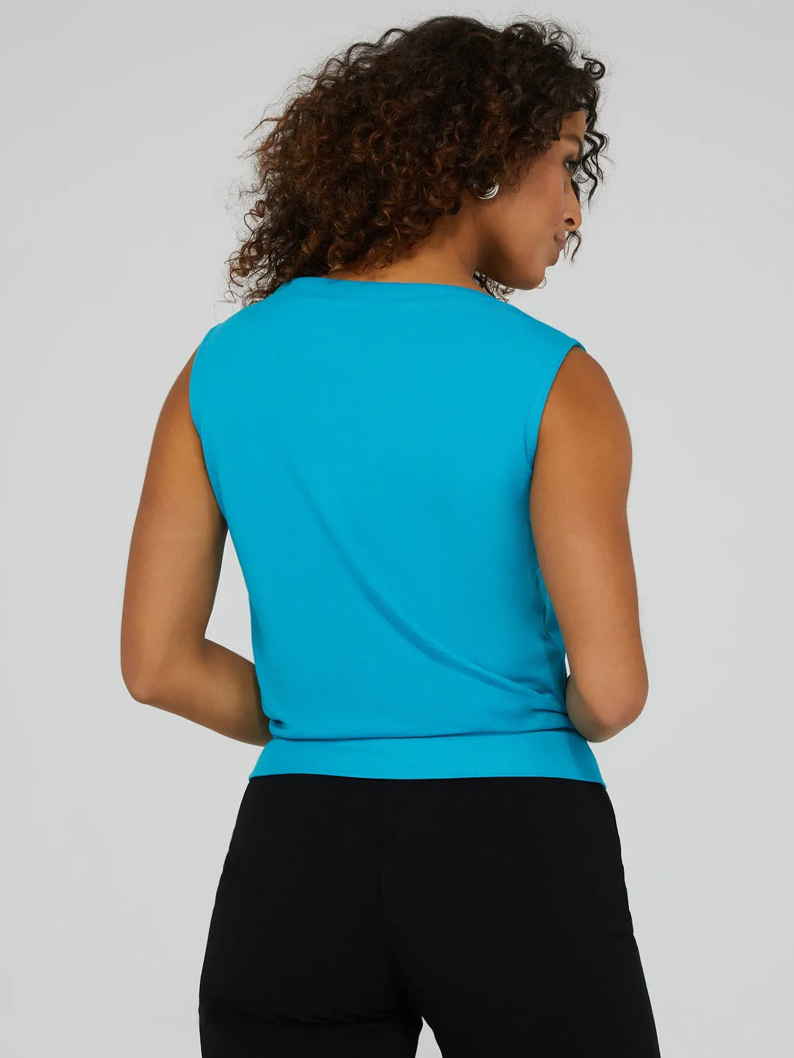 Sleeveless Cowl Neck Top With Bottom Band sold by Suzy Shier product image thumbnail 4