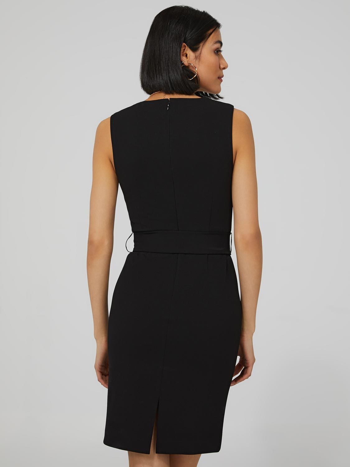 Sleeveless V-Neck Sheath Dress With Belt sold by Suzy Shier product image thumbnail 5