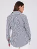 Striped Button-Up V-Neck Blouse sold by Suzy Shier
