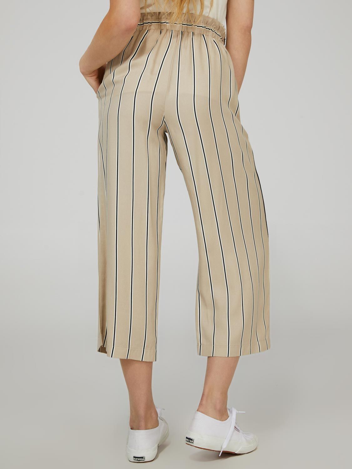 Striped High-Rise Wide Leg Gaucho Pants sold by Suzy Shier product image thumbnail 4
