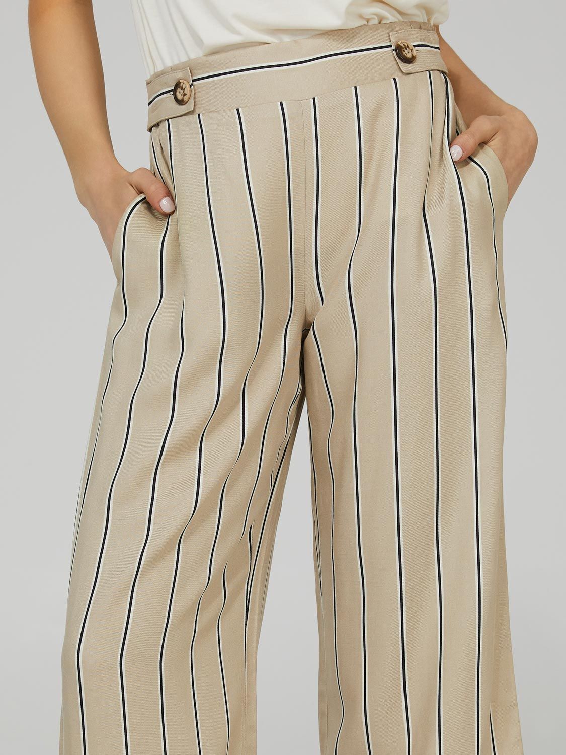 Striped High-Rise Wide Leg Gaucho Pants sold by Suzy Shier product image thumbnail 2