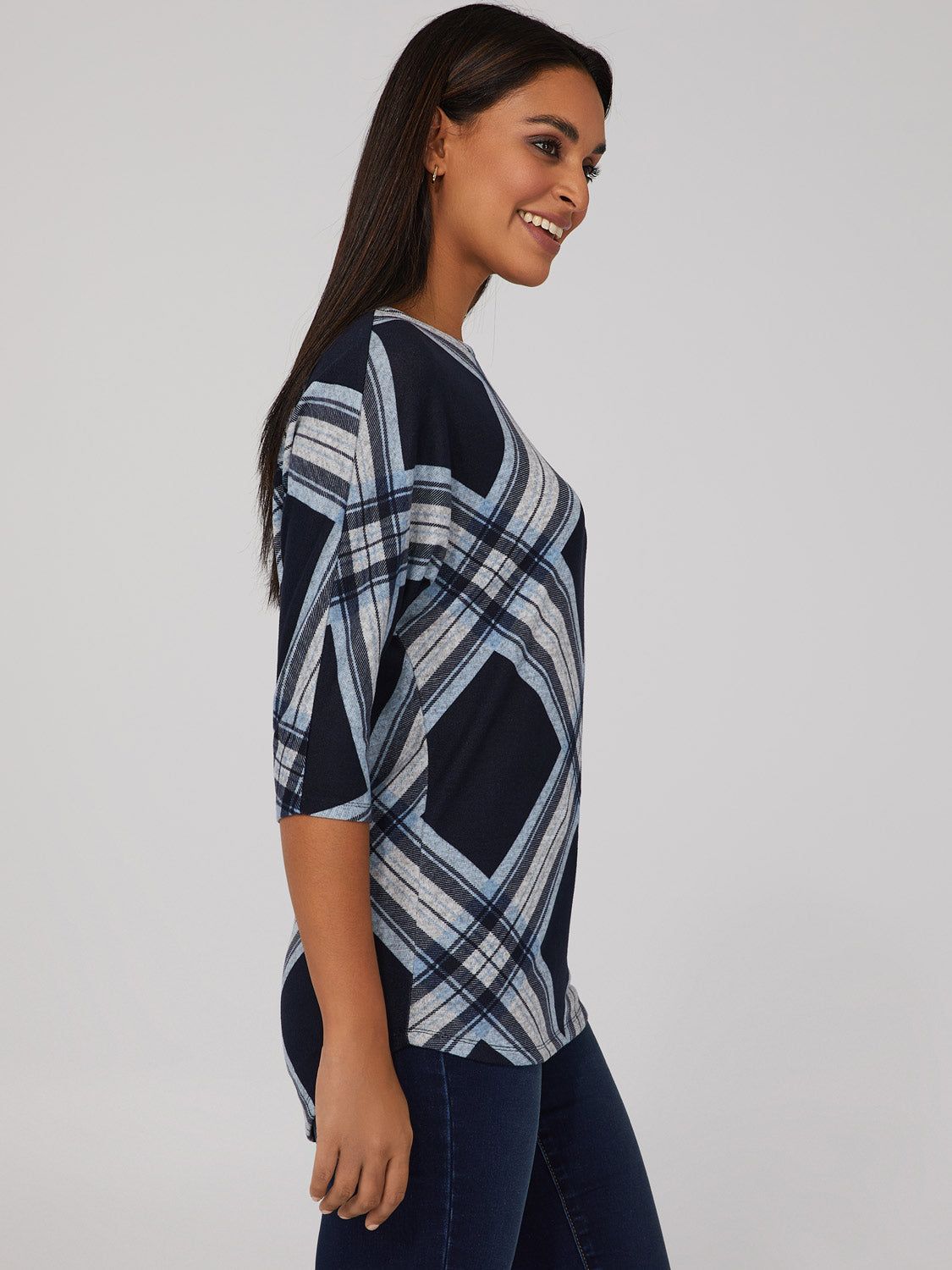 Plaid Dolman Sleeve Top sold by Suzy Shier product image thumbnail 3