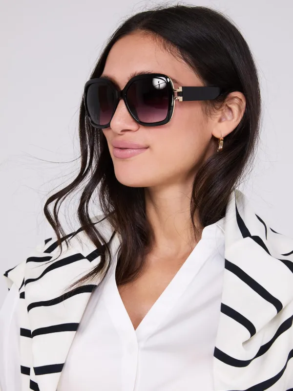 Oversized Square Sunglasses With Gold Details sold by Suzy Shier