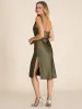 Cowl Neck Satin Midi Dress With Jewelled Back Straps sold by Suzy Shier