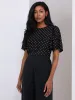Polka Dot Flutter Sleeve Top sold by Suzy Shier