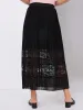 Pleated Chiffon Skirt With Lace Insert sold by Suzy Shier