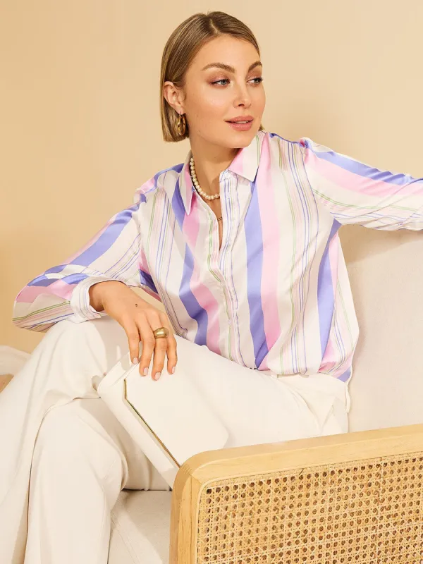 Printed Button-Down Blouse sold by Suzy Shier