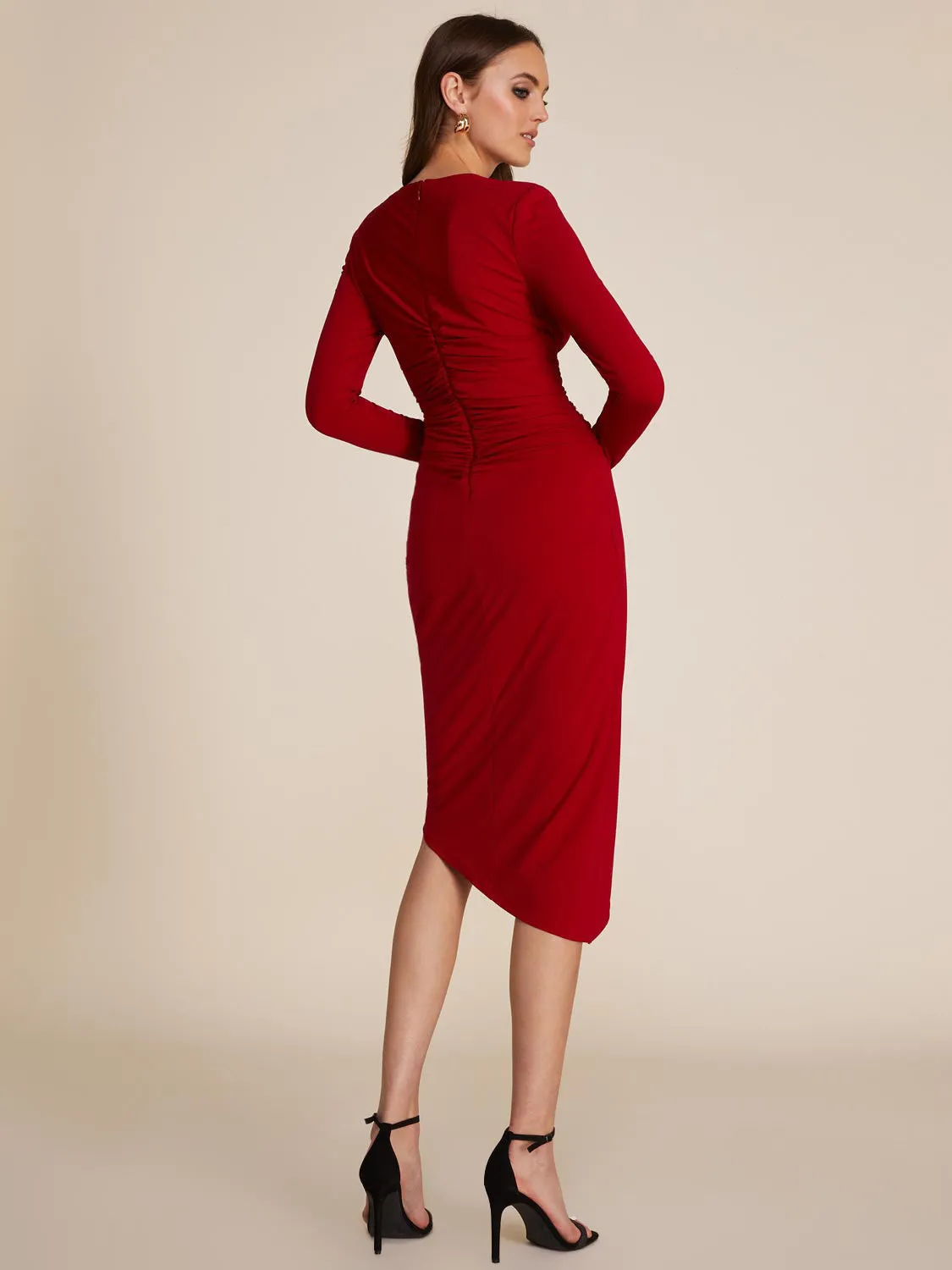 Crossover Midi Dress With Wrap Skirt sold by Suzy Shier product image thumbnail 4