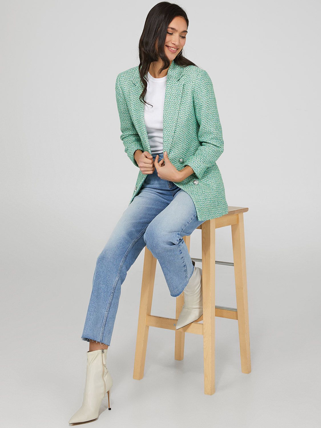 Open Front Boucle Blazer sold by Suzy Shier product image thumbnail 2