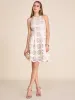 Halter Neck Jacquard Fit & Flare Knee Length Dress sold by Suzy Shier