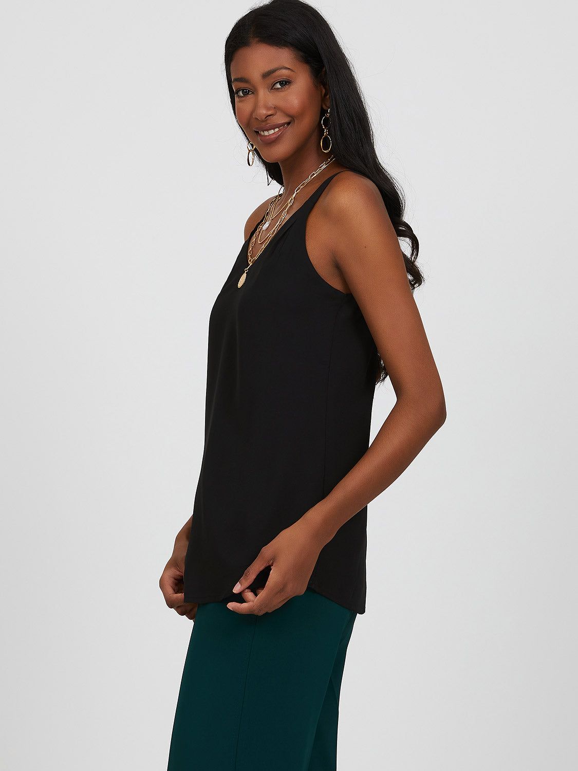 Sleeveless V-Neck Chiffon Camisole sold by Suzy Shier product image thumbnail 3