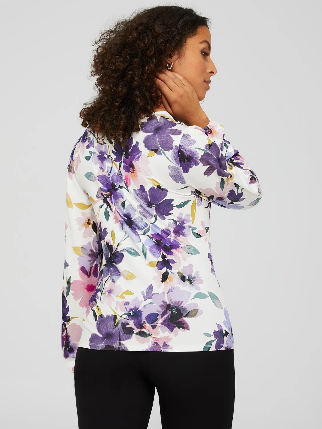 Floral Long Balloon Sleeve Top sold by Suzy Shier product image thumbnail 5