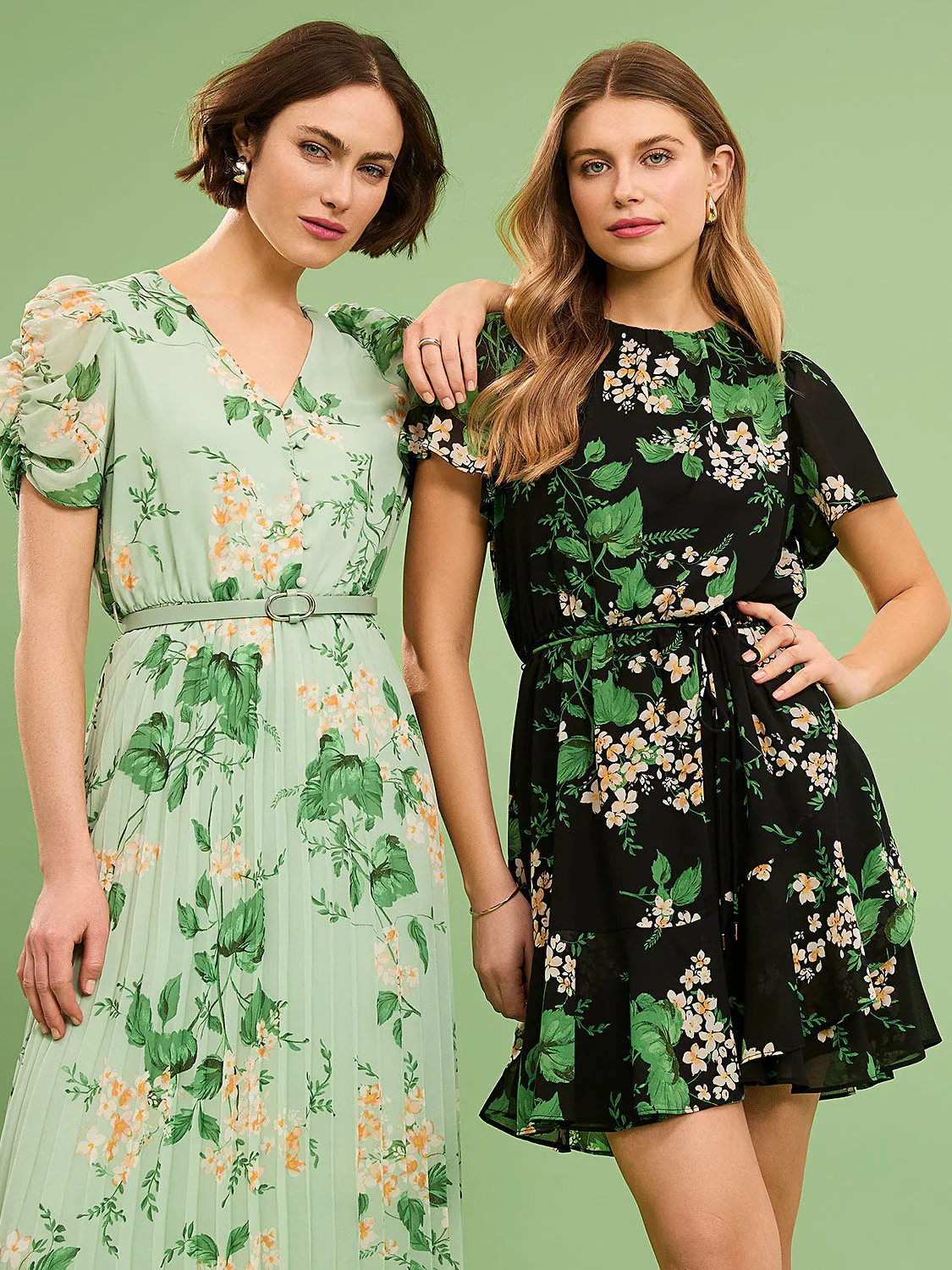 Printed Ruffle Skirt Chiffon Dress sold by Suzy Shier product image thumbnail 2