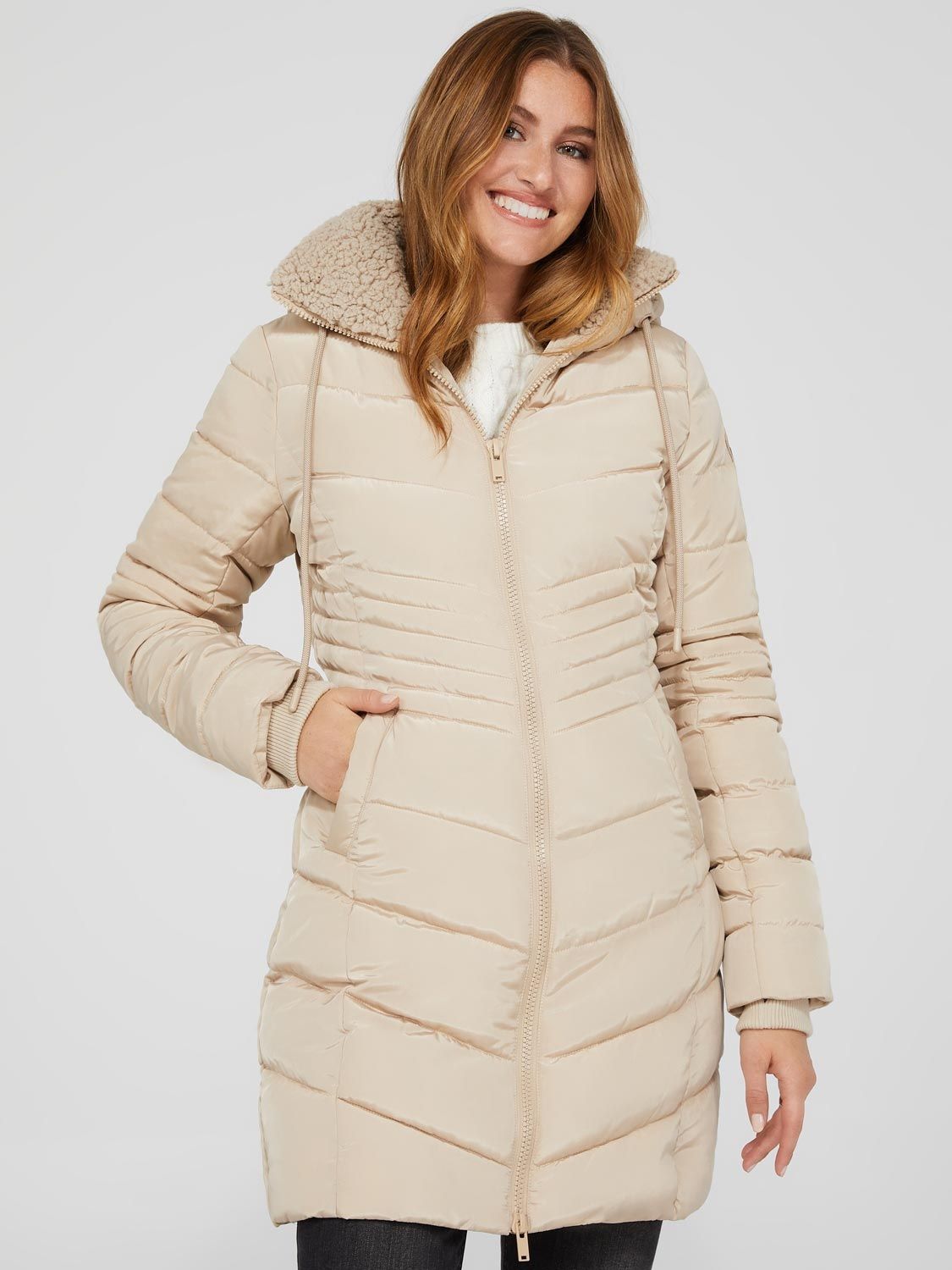 Mid-Length Hooded Puffer sold by Suzy Shier product image thumbnail 3