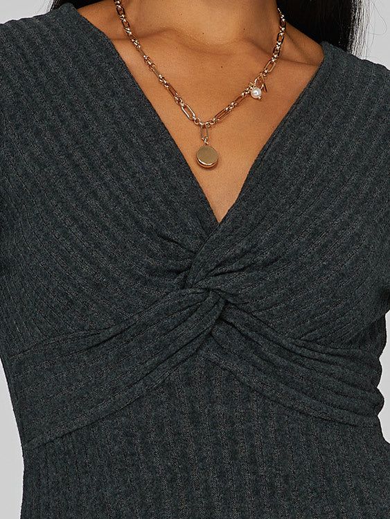 Twisted V-Neck Midi Dress sold by Suzy Shier product image thumbnail 6