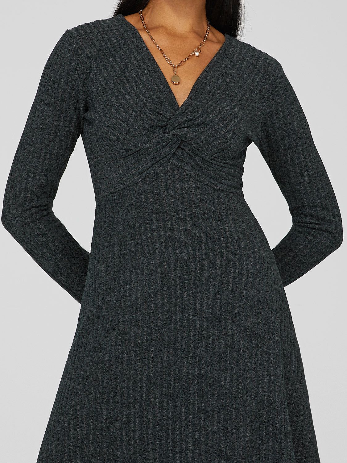 Twisted V-Neck Midi Dress sold by Suzy Shier product image thumbnail 5