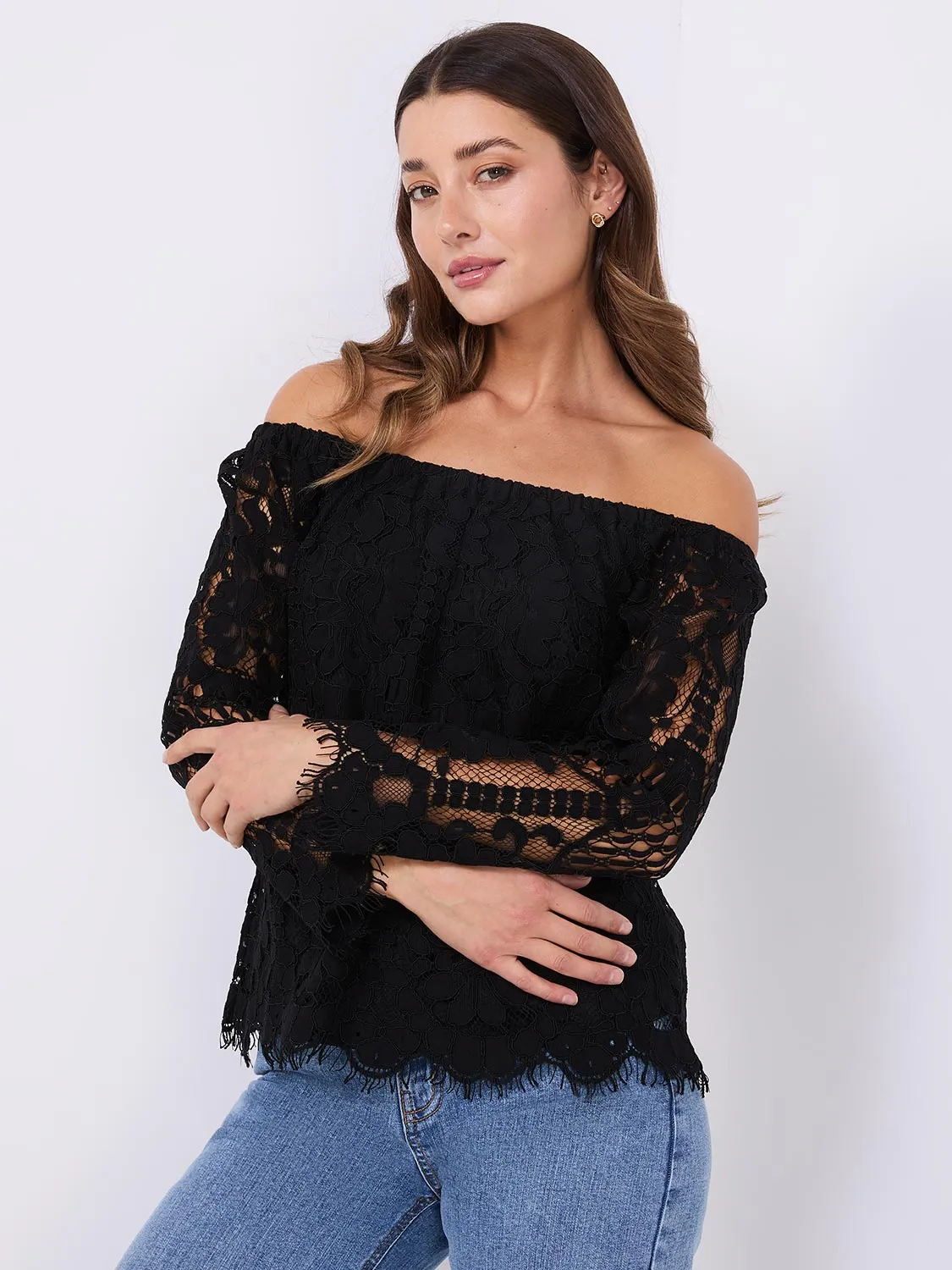 Off-The-Shoulder Lace Top sold by Suzy Shier product image thumbnail 3