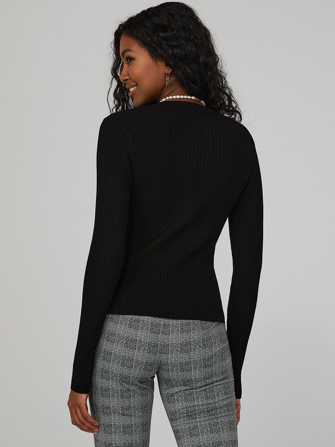 Ribbed V-Neck Cardigan sold by Suzy Shier product image thumbnail 8