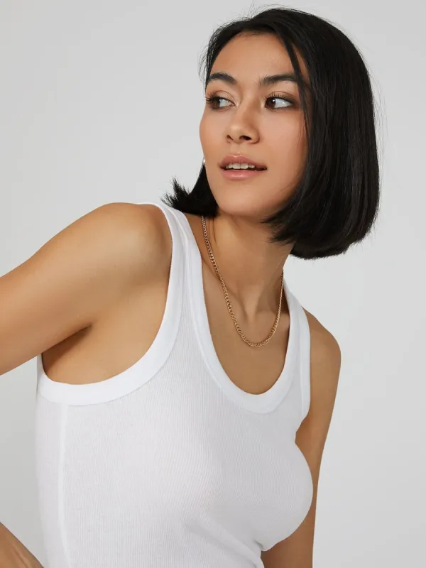 Ribbed Scoop Neck Tank Top sold by Suzy Shier
