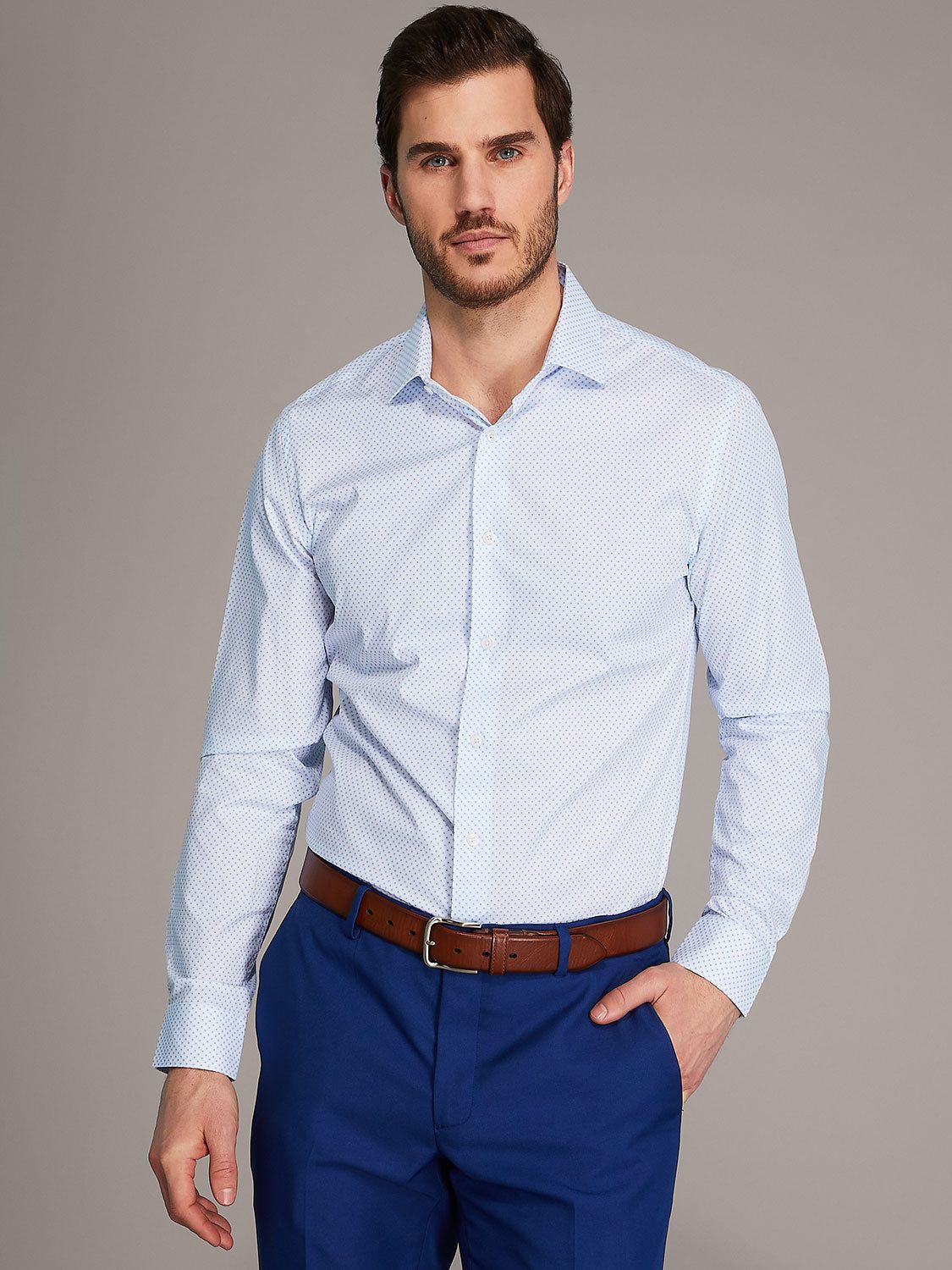 Floral Printed Slim Fit Dress Shirt sold by Suzy Shier