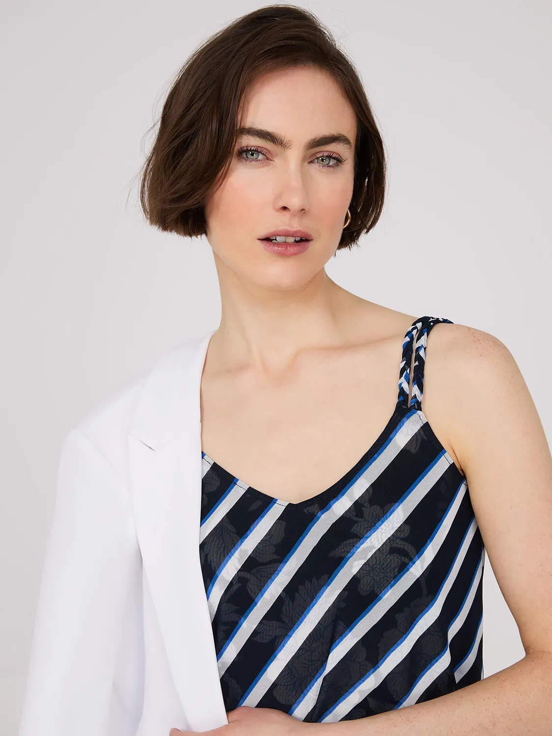 Reversible Striped & Floral Print Tank Top sold by Suzy Shier product image thumbnail 2