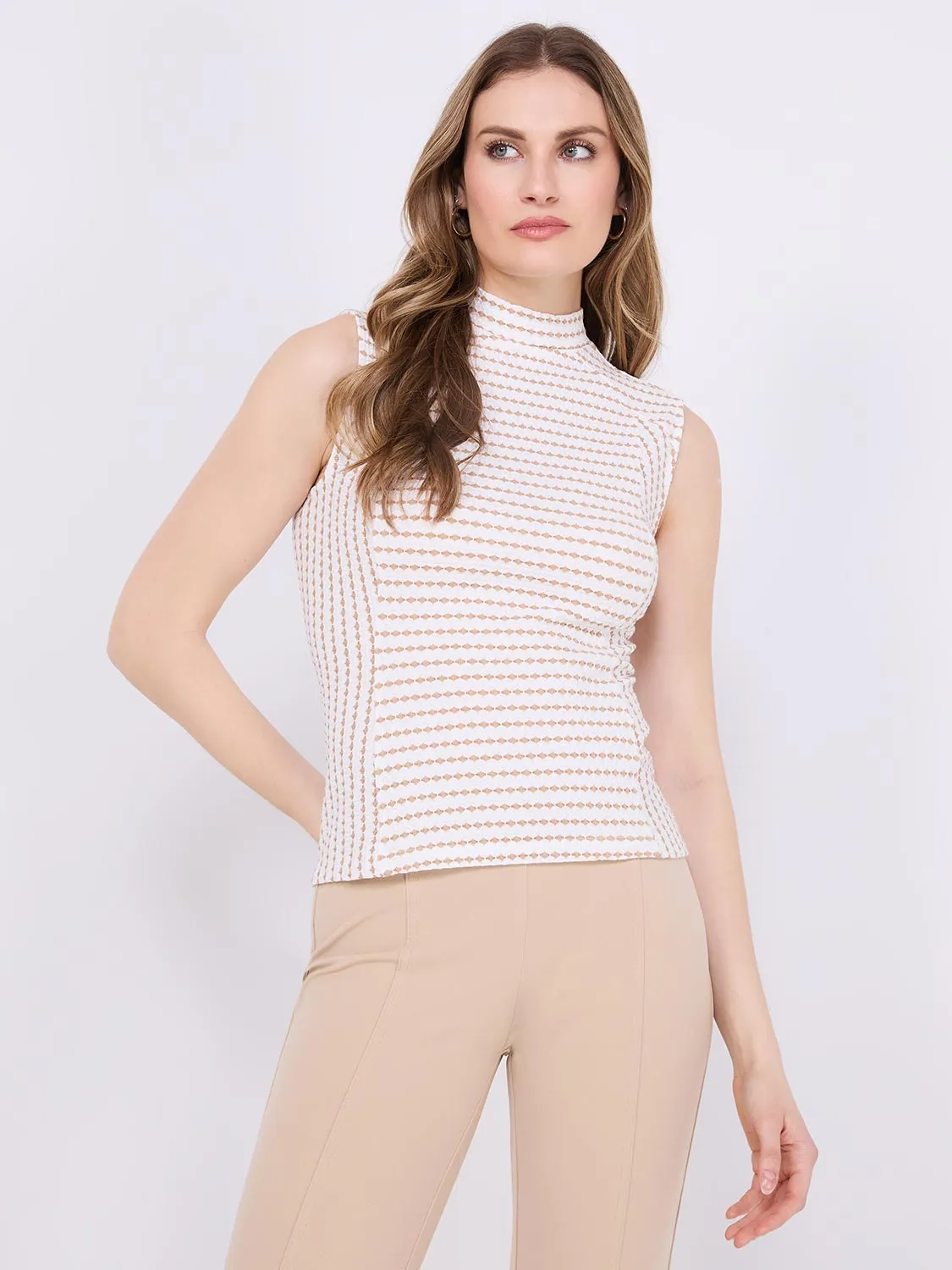 Textured Sleeveless Mock Neck Top sold by Suzy Shier product image thumbnail 3