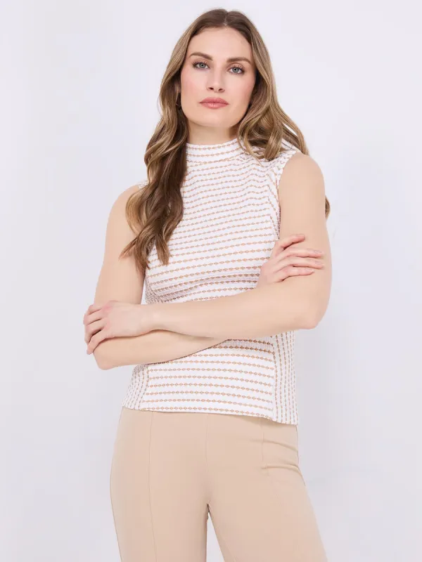 Textured Sleeveless Mock Neck Top sold by Suzy Shier