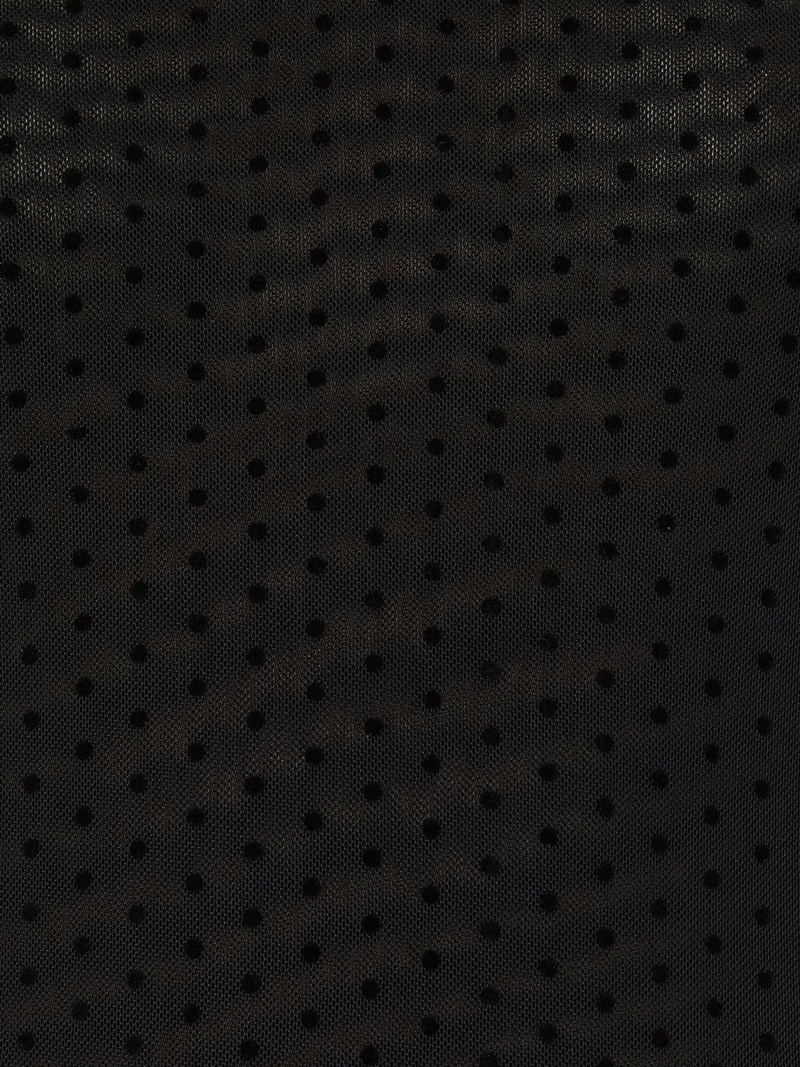 Long Sleeve Flocked Dot Mesh Top sold by Suzy Shier product image thumbnail 12