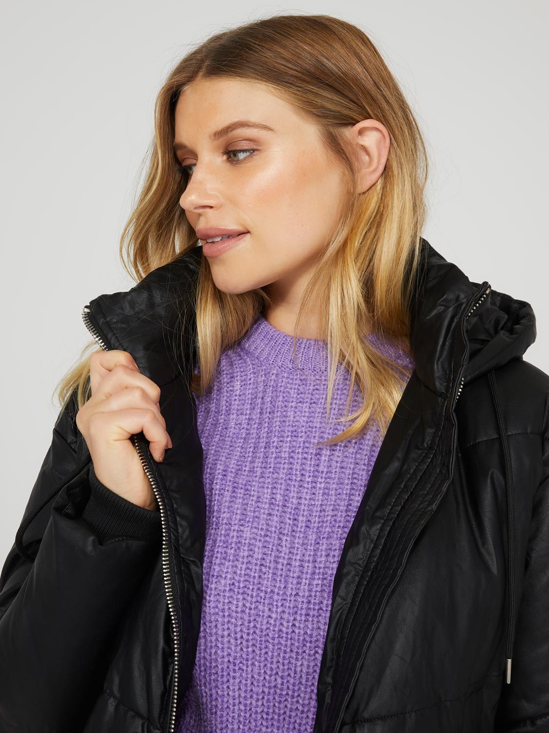 Faux Leather Waisted Puffer sold by Suzy Shier product image thumbnail 3