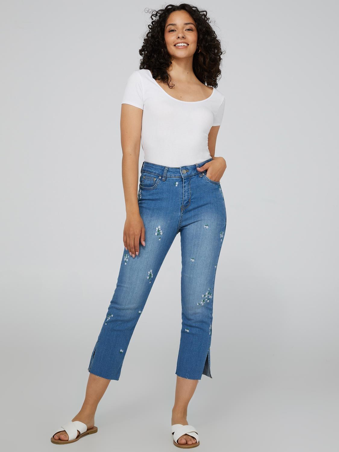 Embroidered Capri Jeans sold by Suzy Shier