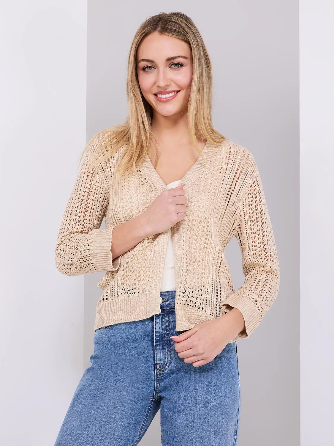 Metallic Pointelle Knit Bolero sold by Suzy Shier product image thumbnail 5