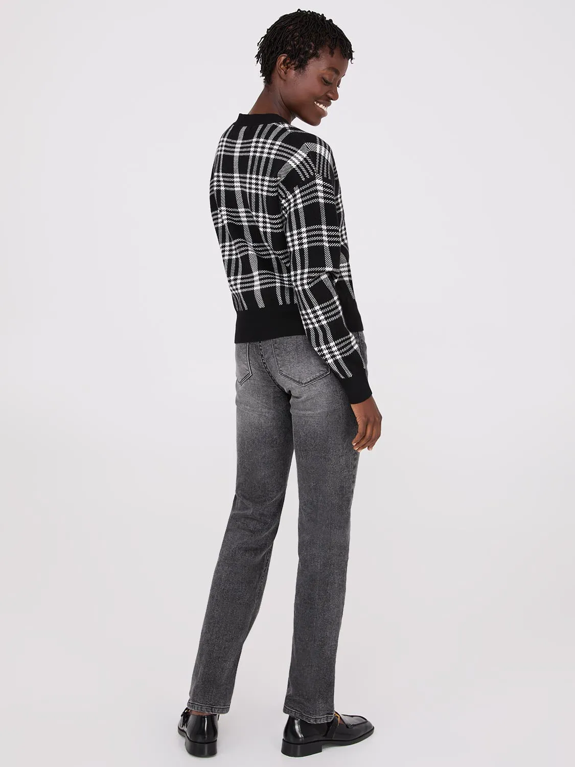 Plaid V-Neck Knit Cardigan sold by Suzy Shier product image thumbnail 4