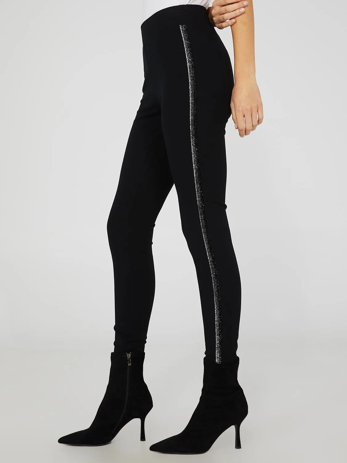 Metallic Stripe Skinny Leg Pants sold by Suzy Shier product image thumbnail 3