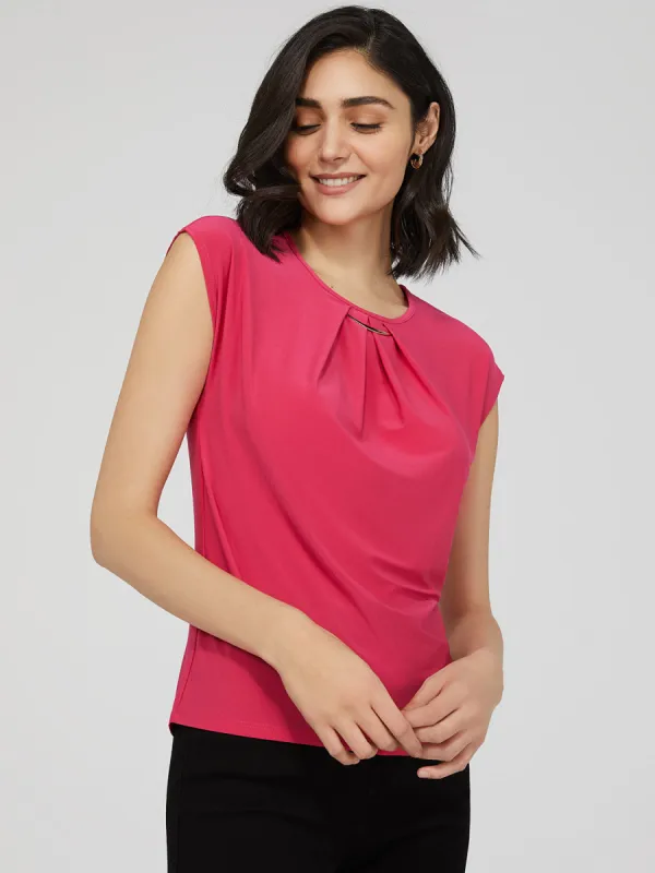 Pleated Top With Bar Detail sold by Suzy Shier