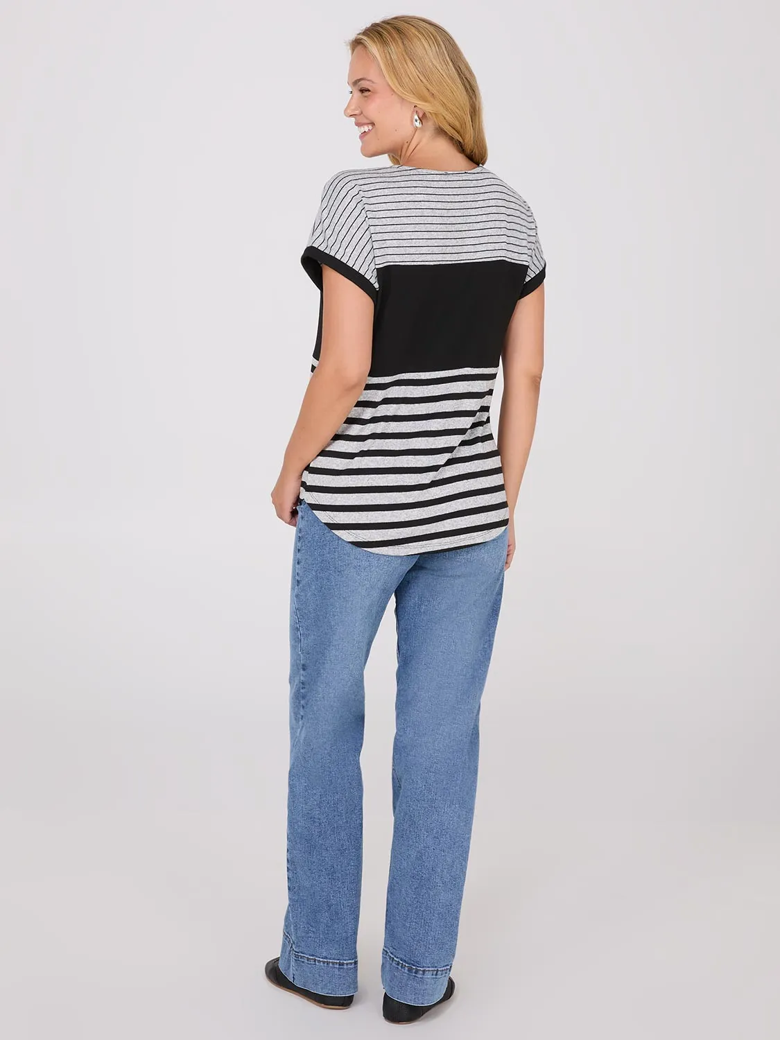 Colour Block Striped Dolman Sleeve Top sold by Suzy Shier product image thumbnail 4
