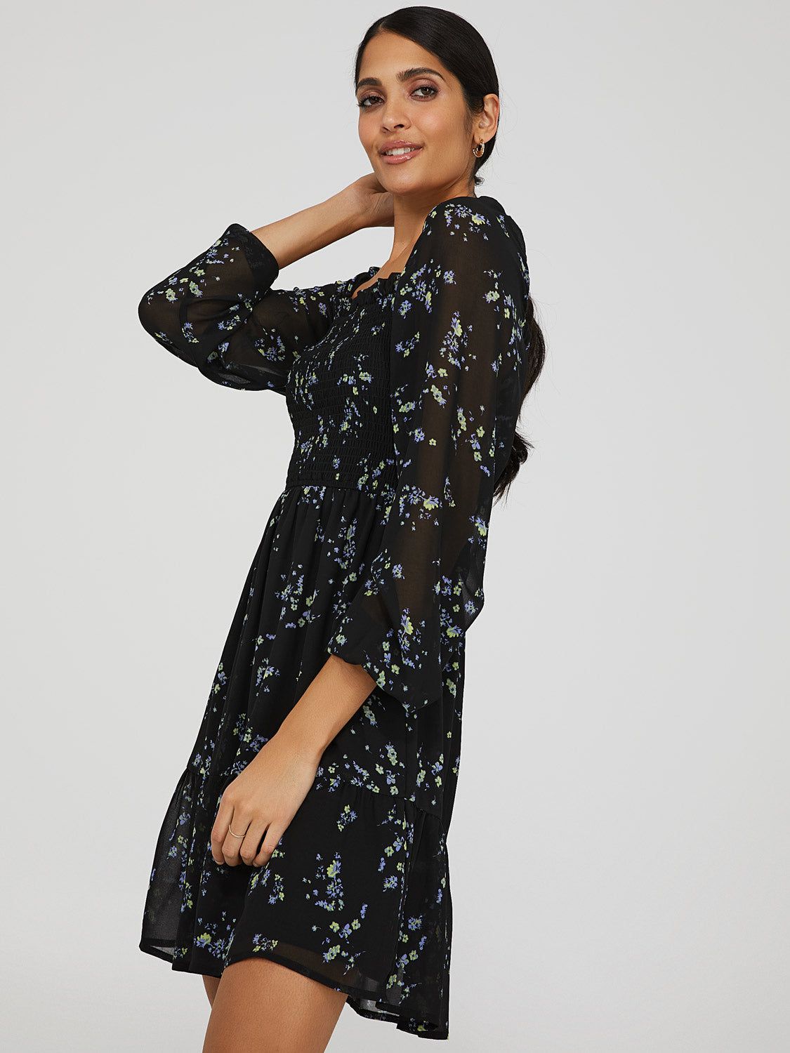 Printed Smocked Dress sold by Suzy Shier product image thumbnail 4