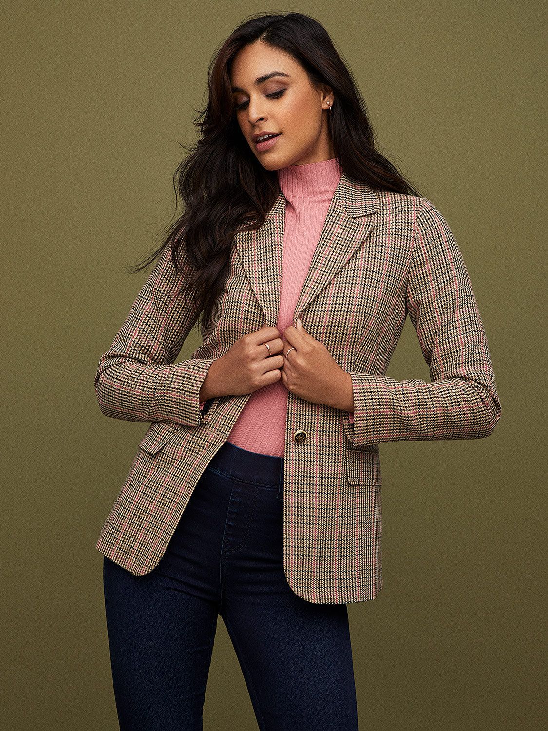 Button Front Blazer sold by Suzy Shier