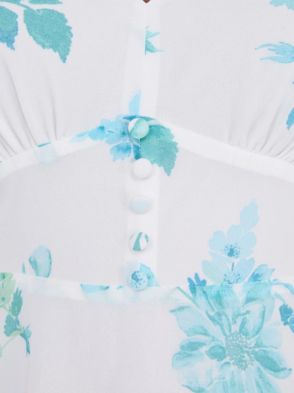 Floral Print V-Neck Dress With Button Details sold by Suzy Shier product image thumbnail 2