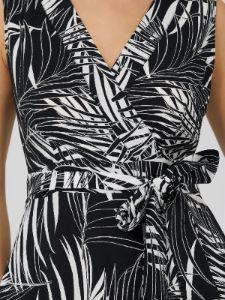 Palm Leaf Print Crinkle 2-Tier Maxi Dress sold by Suzy Shier