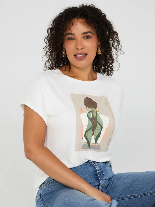 Foil "Sophistiquee" Graphic T-Shirt sold by Suzy Shier