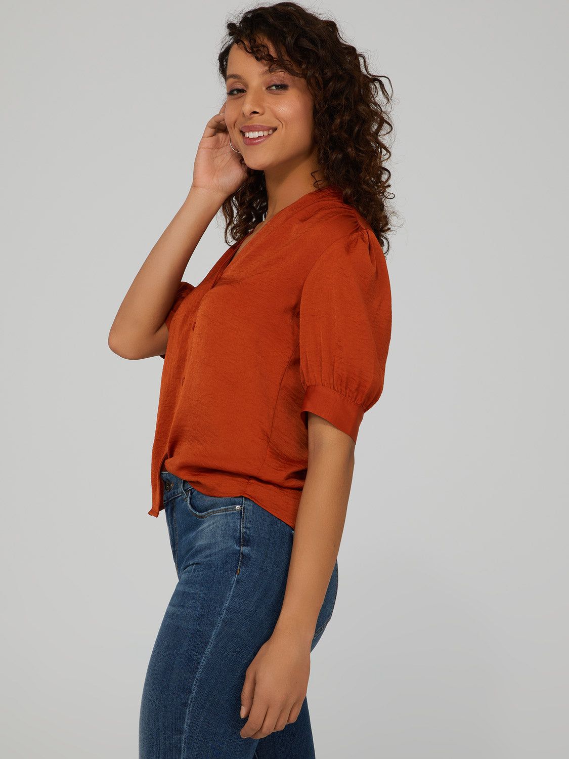 Satin Button-Down Blouse sold by Suzy Shier product image thumbnail 4