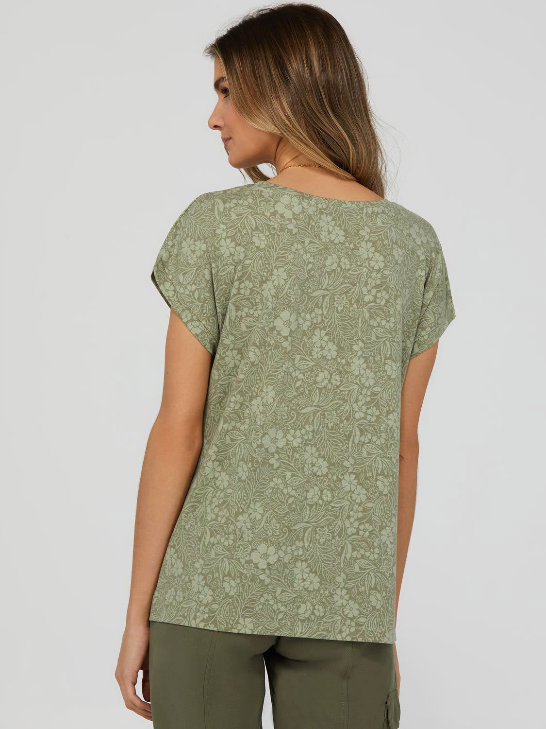 Printed Cuffed Dolman Sleeve T-Shirt sold by Suzy Shier product image thumbnail 4