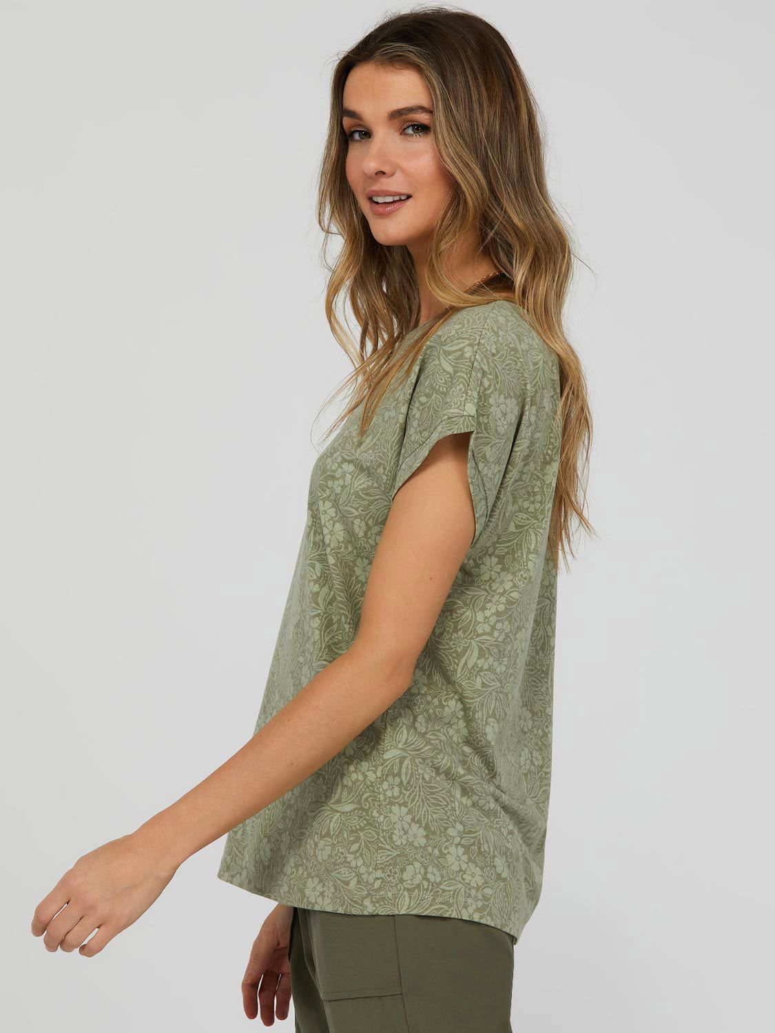 Printed Cuffed Dolman Sleeve T-Shirt sold by Suzy Shier product image thumbnail 3