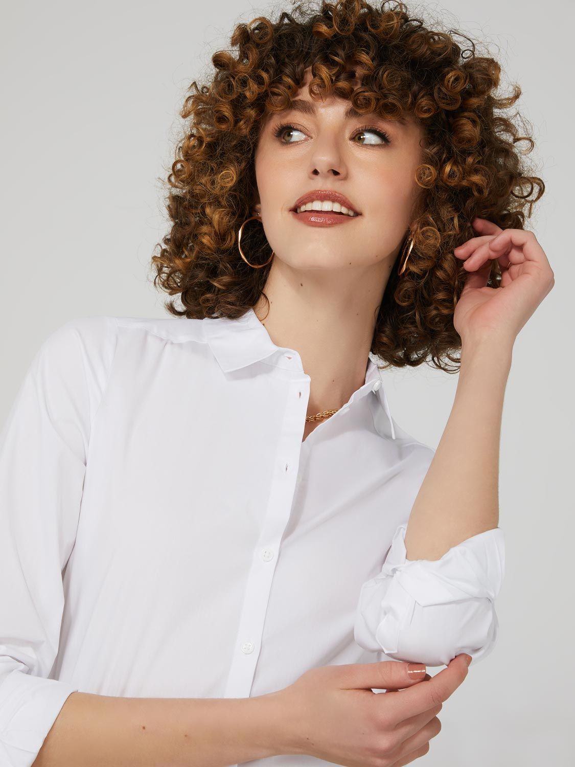 Button-Down Blouse With Rounded Hem sold by Suzy Shier product image thumbnail 2